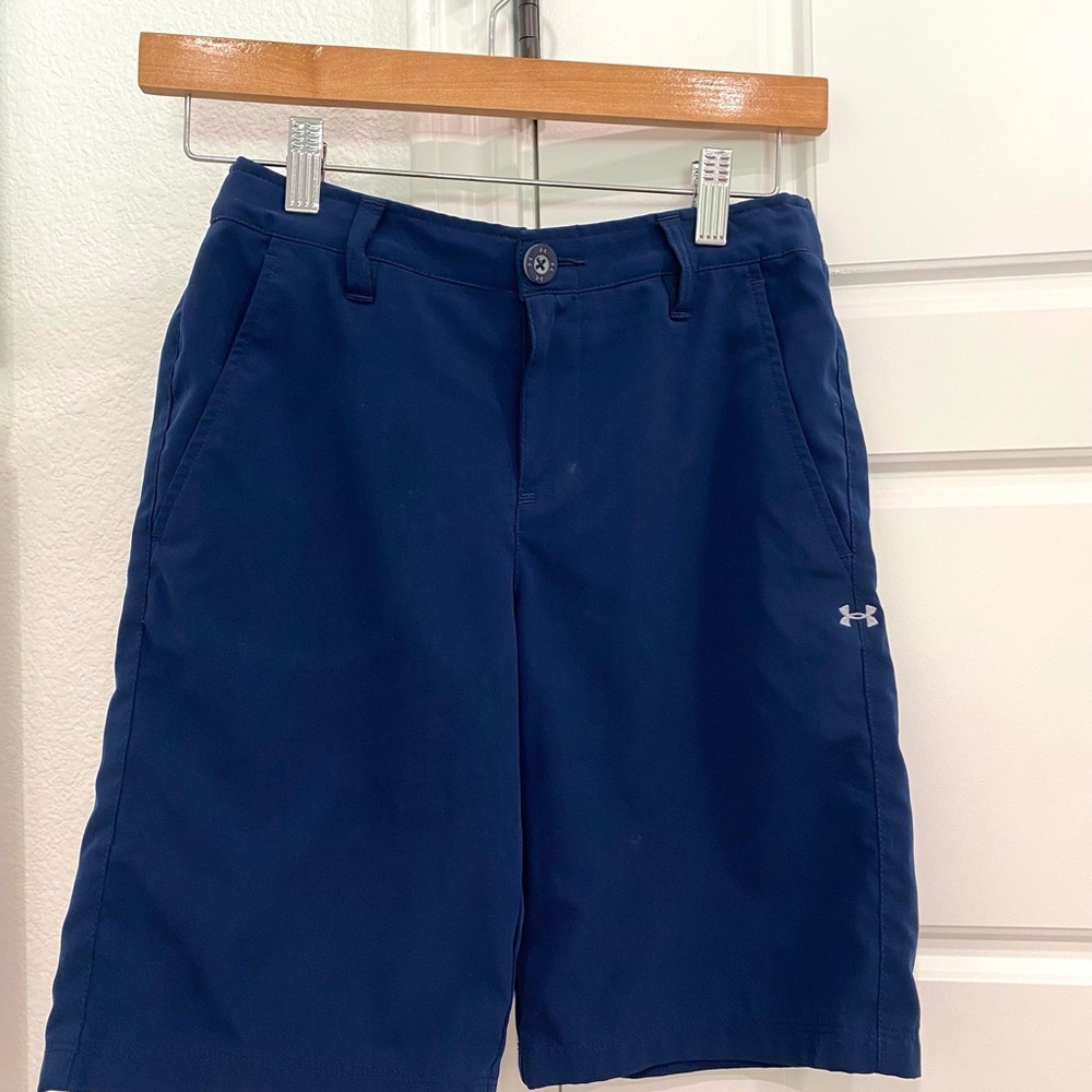 Under Armour Boys Navy Blue Casual Golf Shorts Size Medium
